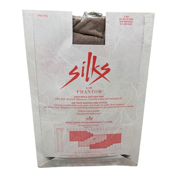 Vintage Silks by Phantom Sheer Pantyhose 1902 Stone size B invisible toe - Picture 2 of 2